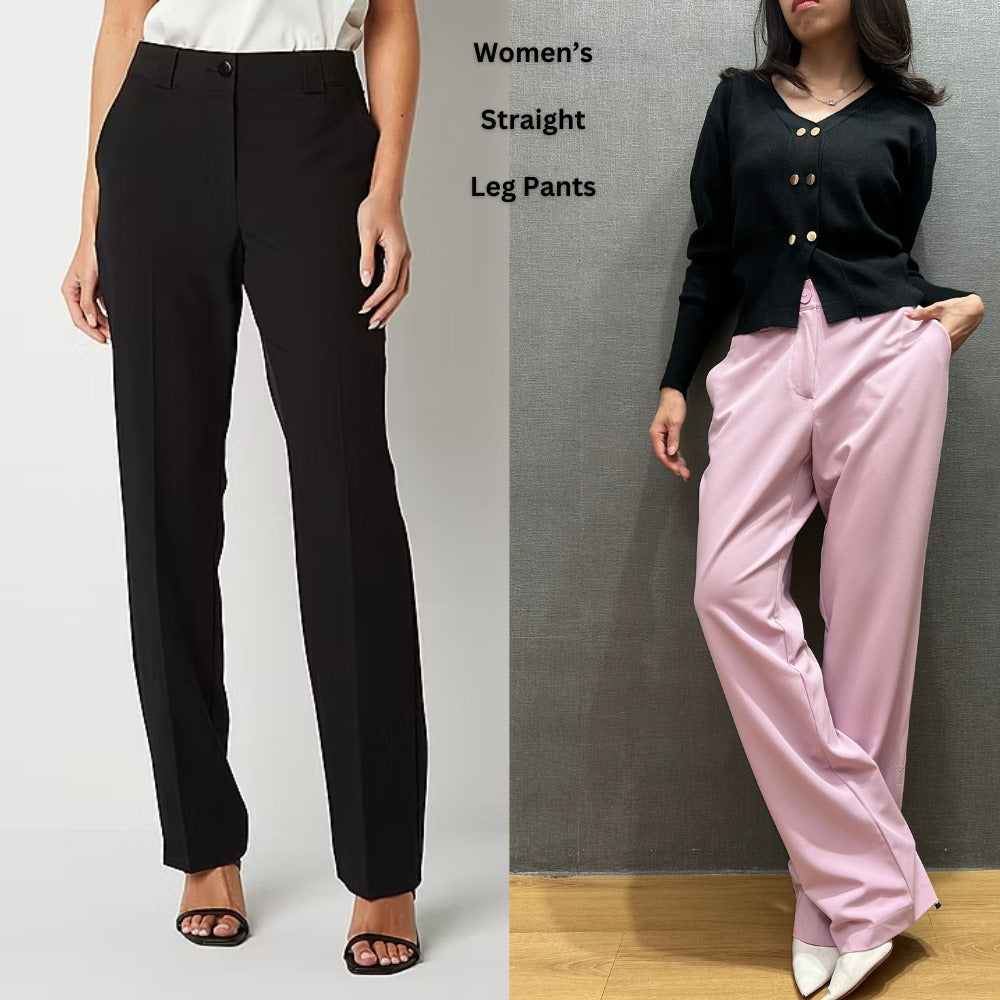 Celana Panjang Wanita Highrise Stretch (WORTH35 STRAIGHT-BLACK MODERN LEG)