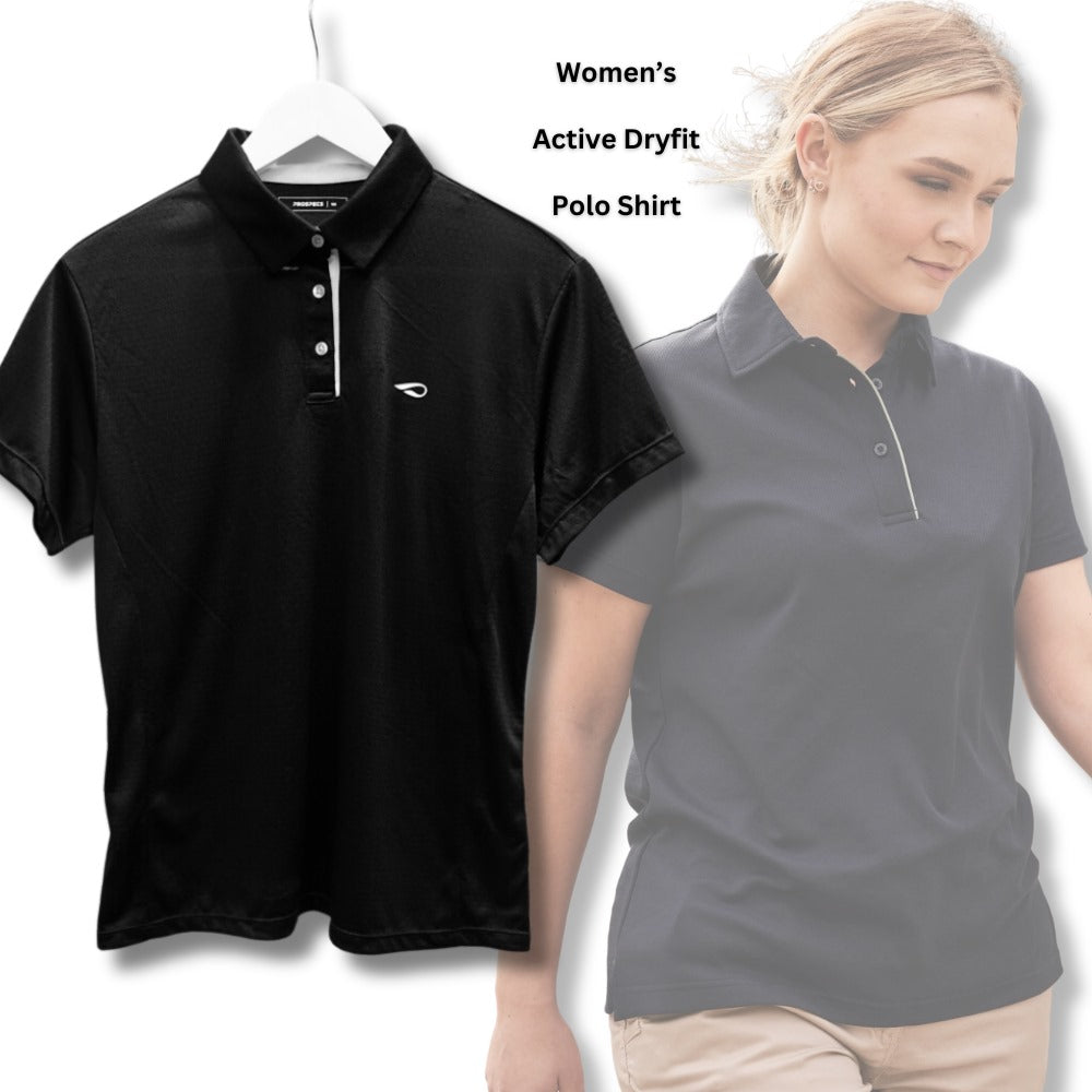 Atasan Polo Wanita Lengan Pendek (PRP01 DRYFIT BLACK POLO)
