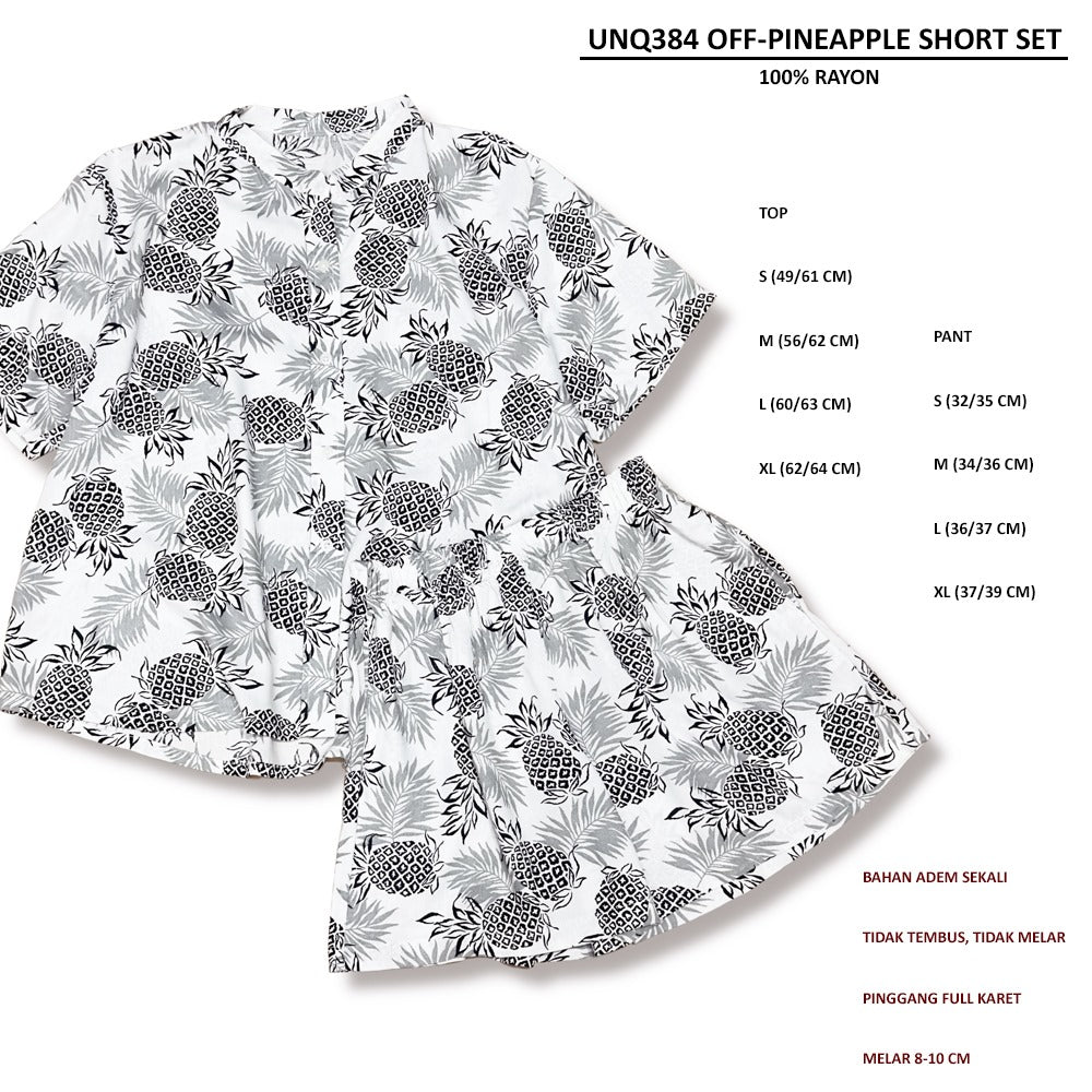 Set Wanita Lengan Pendek (UNQ384 SHORT SET)