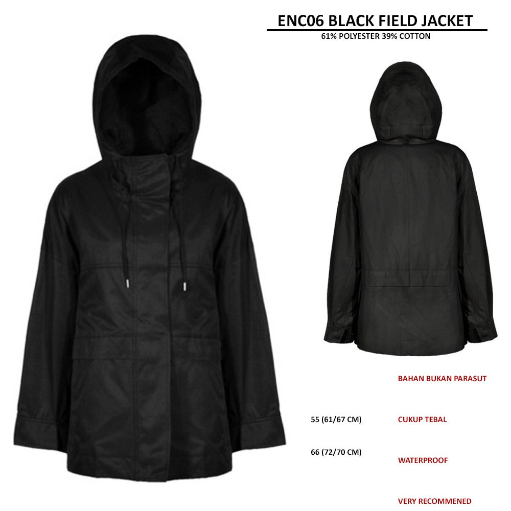 Jaket Wanita Waterproof (ENC06 BLACK FEILD JACKET)