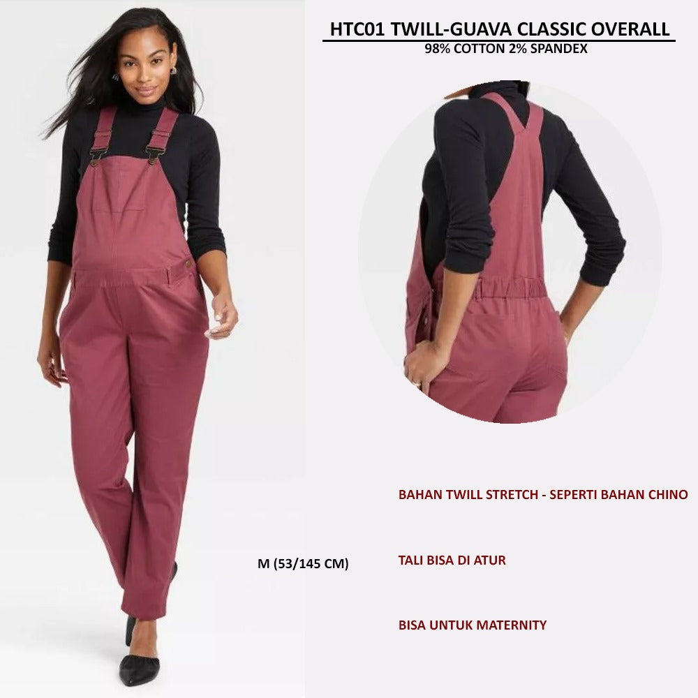 Jumpsuit Wanita Tanpa Lengan Twill Stretch (HTC01 TWILL CLASSIC OVERALL)