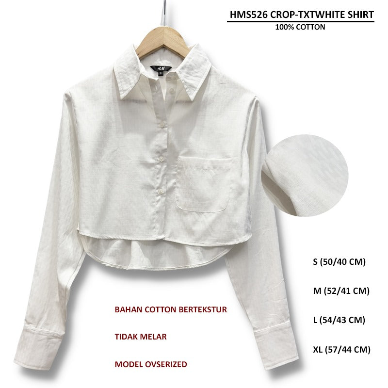 Kemeja Crop Wanita Lengan Panjang (HMS526 CROP SHIRT)