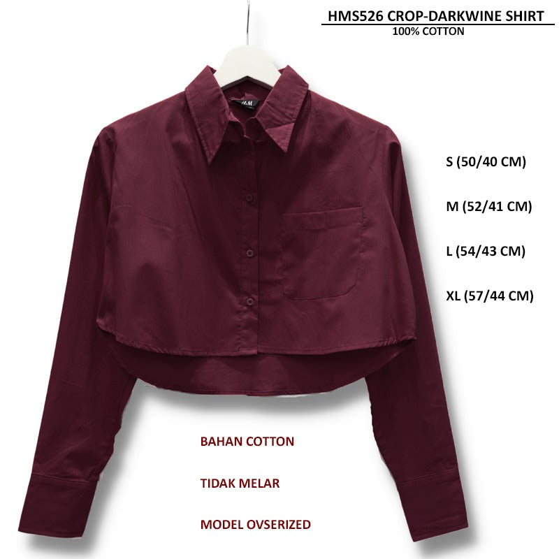 Kemeja Crop Wanita Lengan Panjang (HMS526 CROP SHIRT)