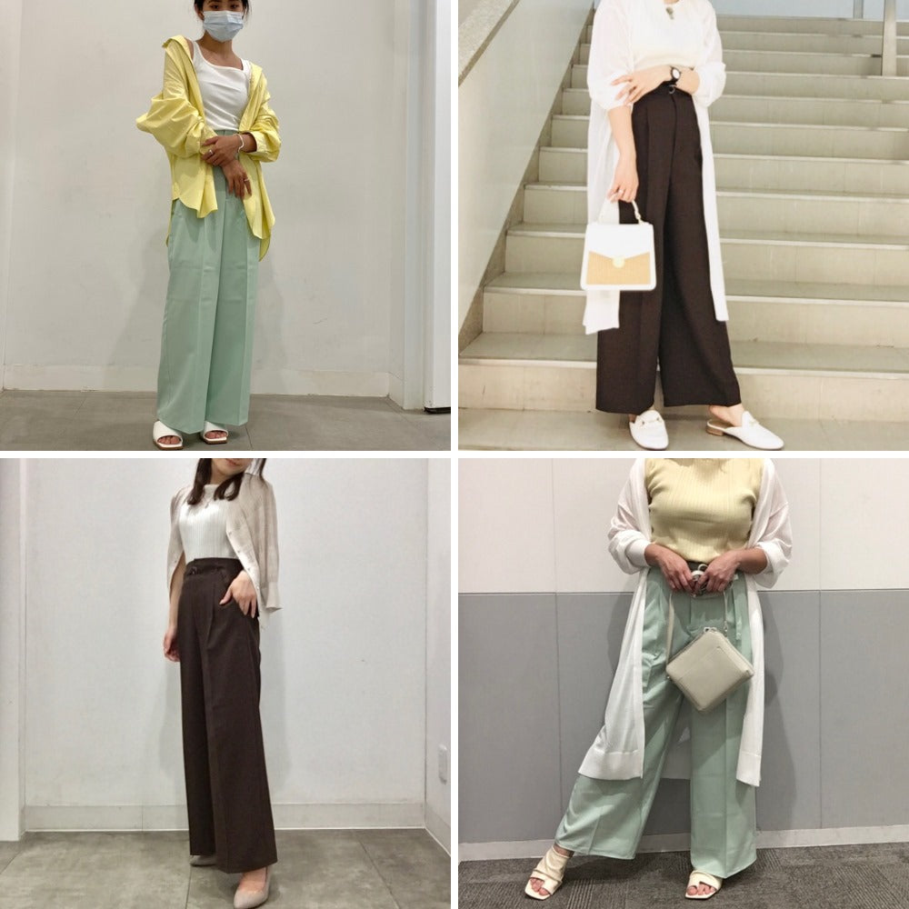 Celana Panjang Kulot Wanita (UNQ386 BELT-MINT WIDE ANKLE)