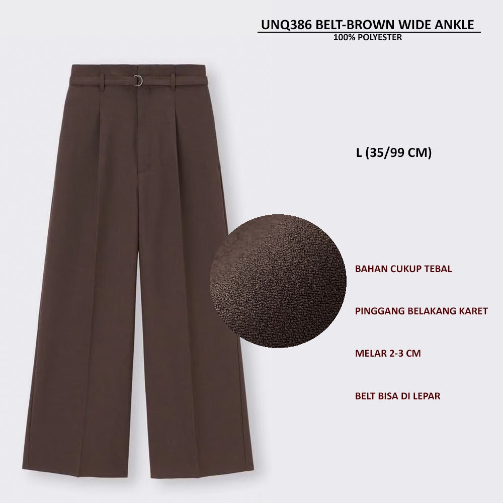 Celana Panjang Kulot Wanita (UNQ386 BELT-MINT WIDE ANKLE)