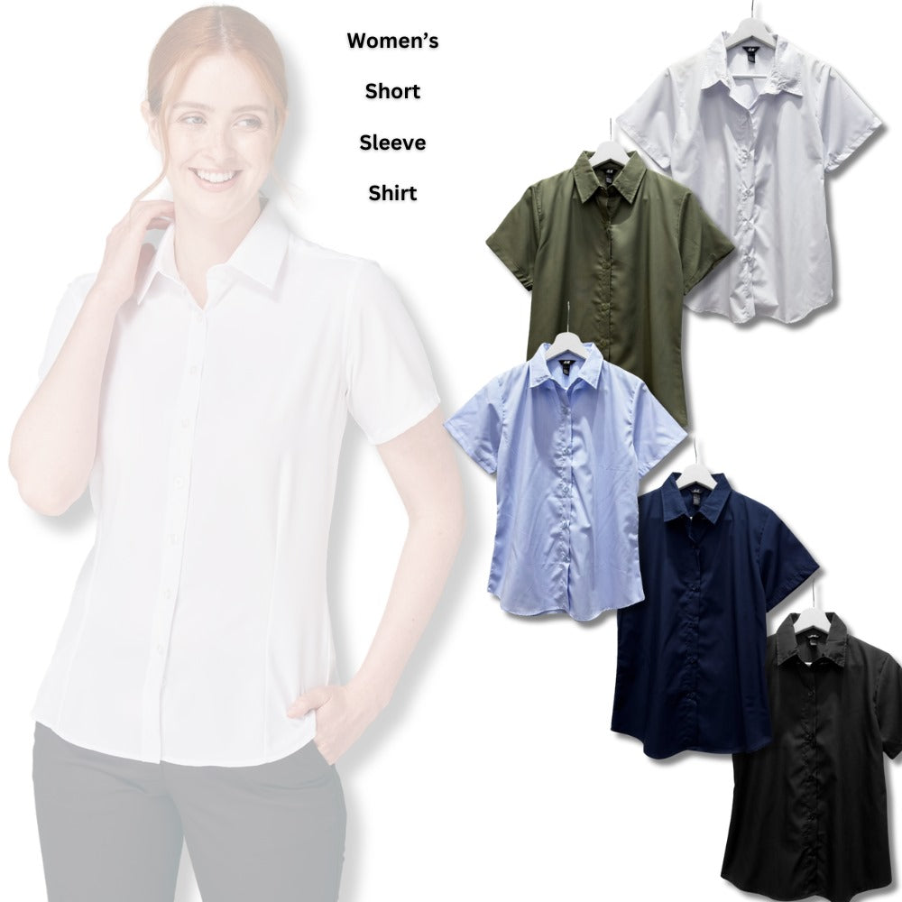 Kemeja Kasual Wanita Lengan Pendek (HMS527 SSL BUTTON SHIRT)