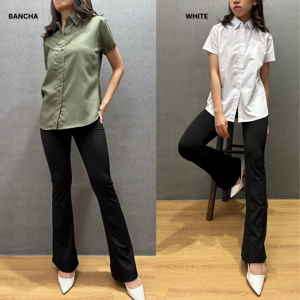 Kemeja Kasual Wanita Lengan Pendek (HMS527 SSL BUTTON SHIRT)