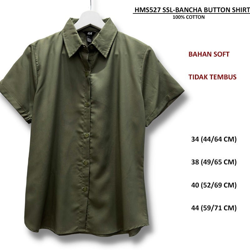 Kemeja Kasual Wanita Lengan Pendek (HMS527 SSL BUTTON SHIRT)