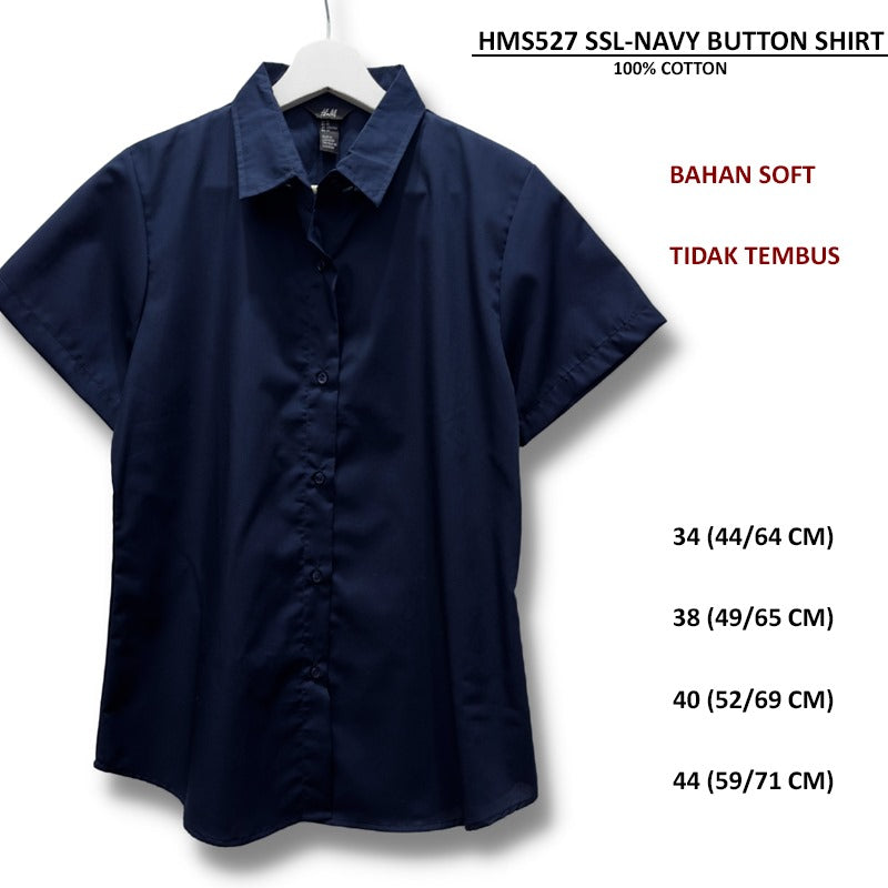 Kemeja Kasual Wanita Lengan Pendek (HMS527 SSL BUTTON SHIRT)