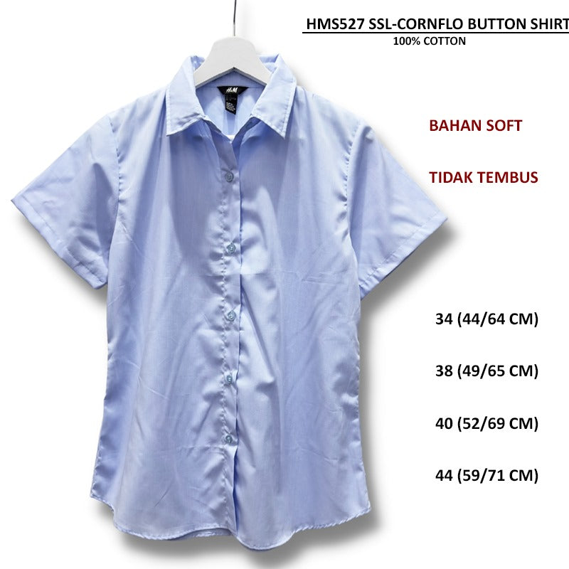 Kemeja Kasual Wanita Lengan Pendek (HMS527 SSL BUTTON SHIRT)