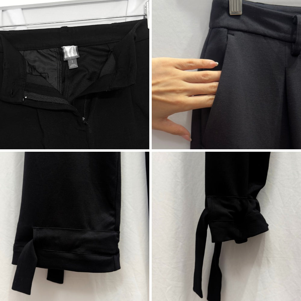 Celana Panjang Wanita Highrise (WORTH36 WIDE-BLACK STRETCH TR)