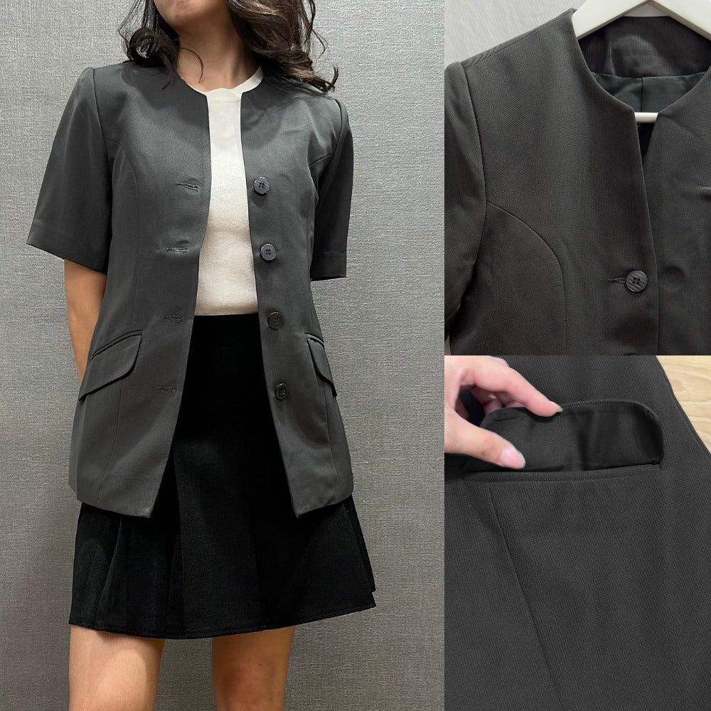 Blazer Wanita Lengan Pendek (KRN21 SFLYFRONT GRAY BLAZER)