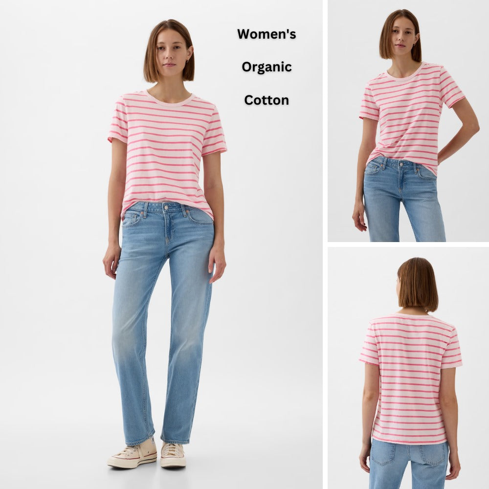 Atasan Kaos Wanita Lengan Pendek (GPT333 ORGANIC CREW TEE)--