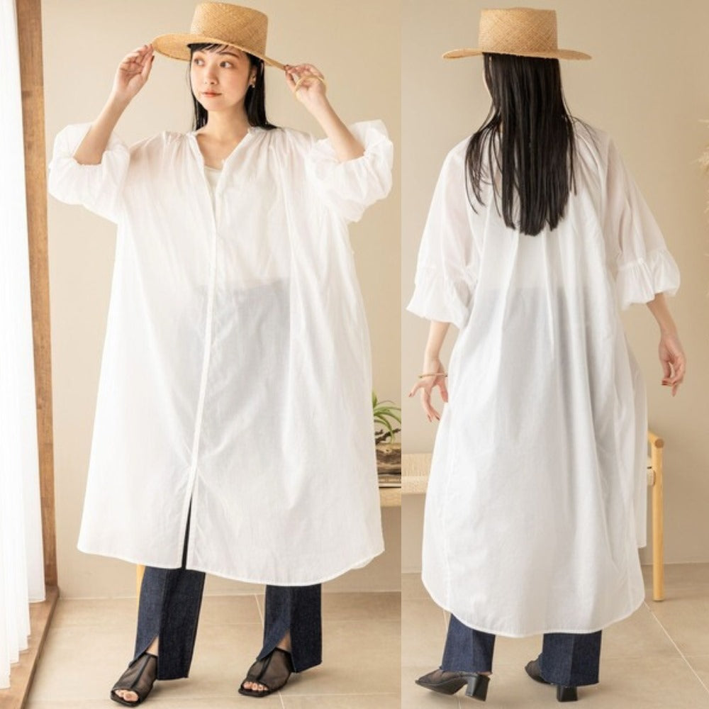 Dress Midi Wanita Lengan Panjang Soft Cotton (LWR01 VOILE VOLUME DRESS)