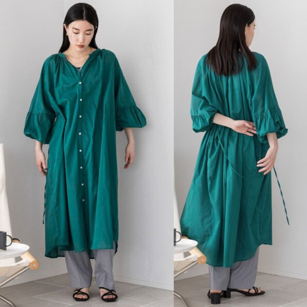 Dress Midi Wanita Lengan Panjang Soft Cotton (LWR01 VOILE VOLUME DRESS)