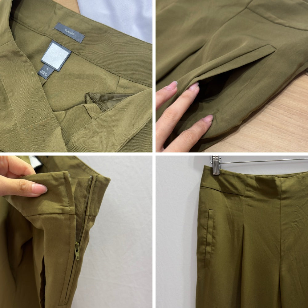 Celana Panjang Wanita Slimfit Highrise Stretch (WORTH38 SLIMLEG OLIVE PANTS)
