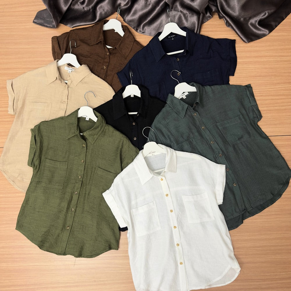 Atasan Blouse Wanita Lengan Pendek (MNE02 SS ROLLSLV BL)