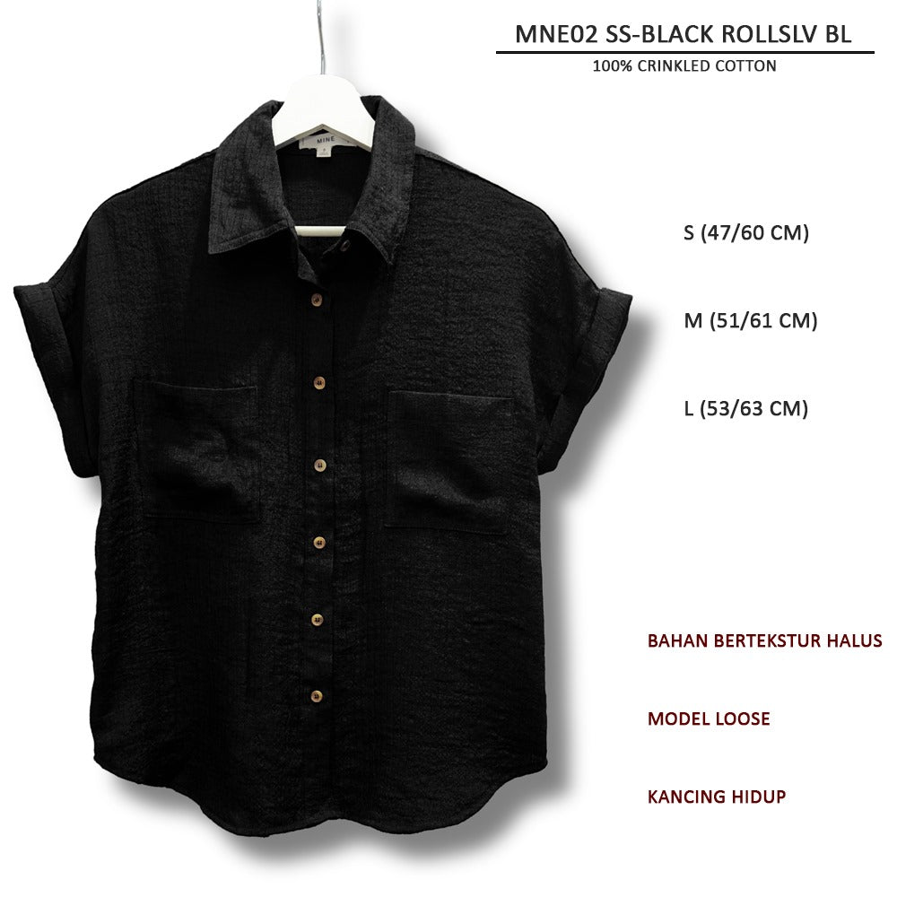 Atasan Blouse Wanita Lengan Pendek (MNE02 SS ROLLSLV BL)