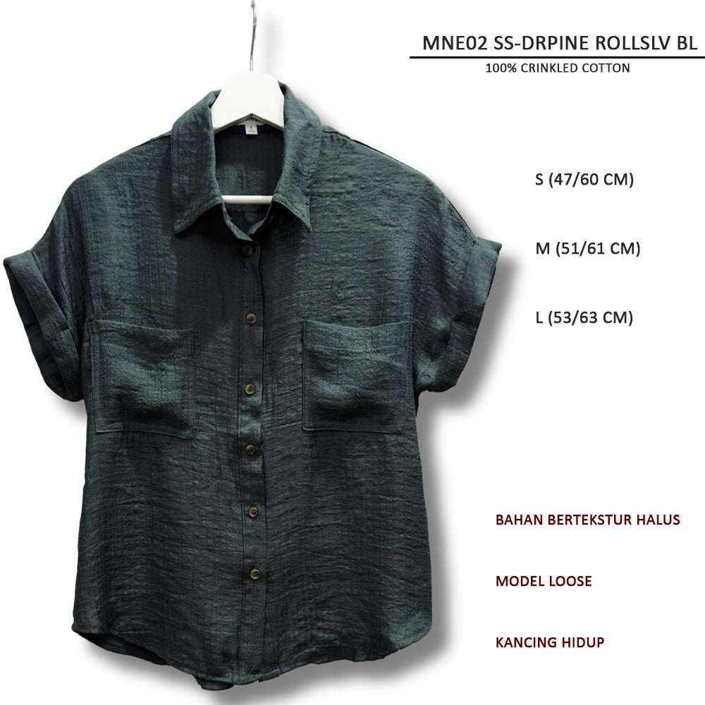 Atasan Blouse Wanita Lengan Pendek (MNE02 SS ROLLSLV BL)