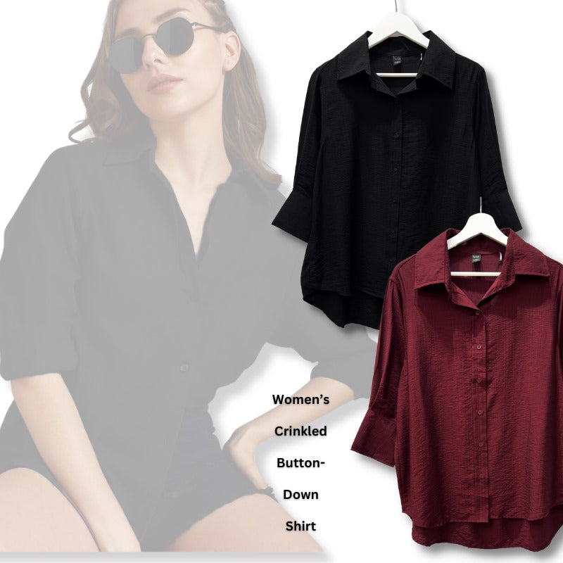 Atasan Kemeja Wanita Lengan Panjang (SPL31 HEM CRINKLE SHIRT)