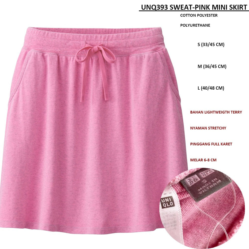 Rok Span Pendek Wanita (UNQ393 SWEAT MINI SKIRT)