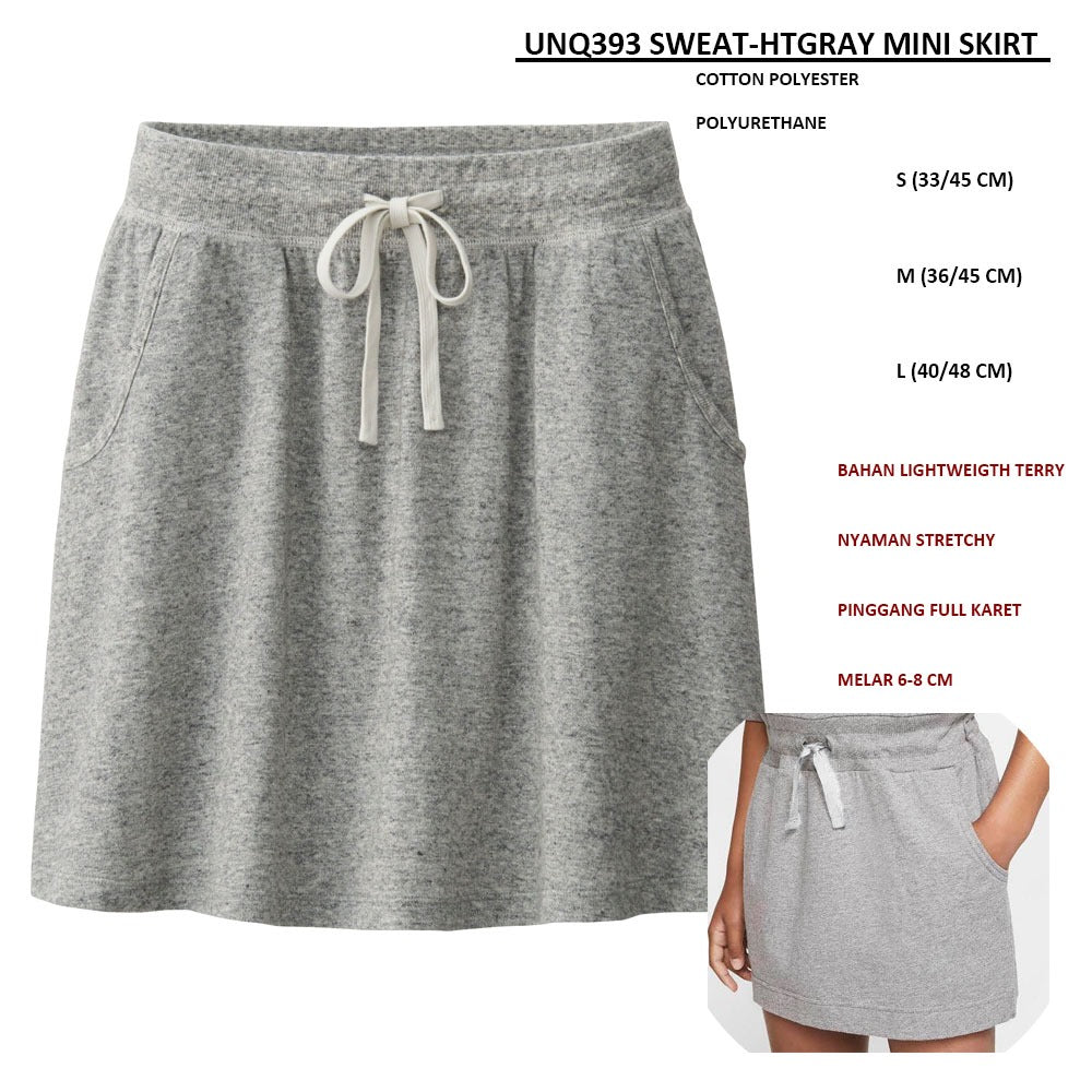 Rok Span Pendek Wanita (UNQ393 SWEAT MINI SKIRT)