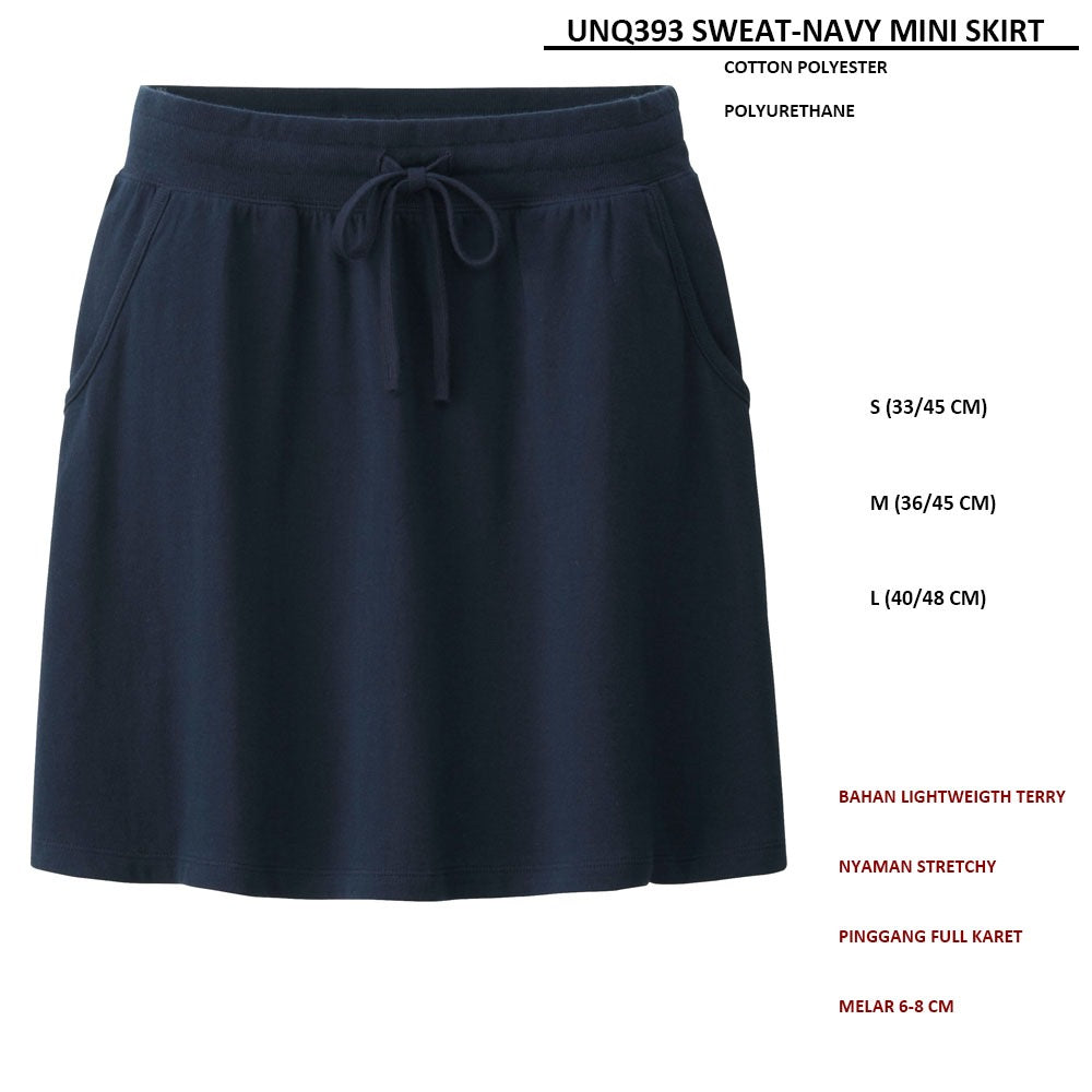 Rok Span Pendek Wanita (UNQ393 SWEAT MINI SKIRT)