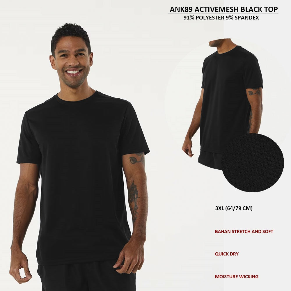 Atasan Kaos Olahraga Pria Lengan Pendek (ANK89 ACTIVEMESH TOP)