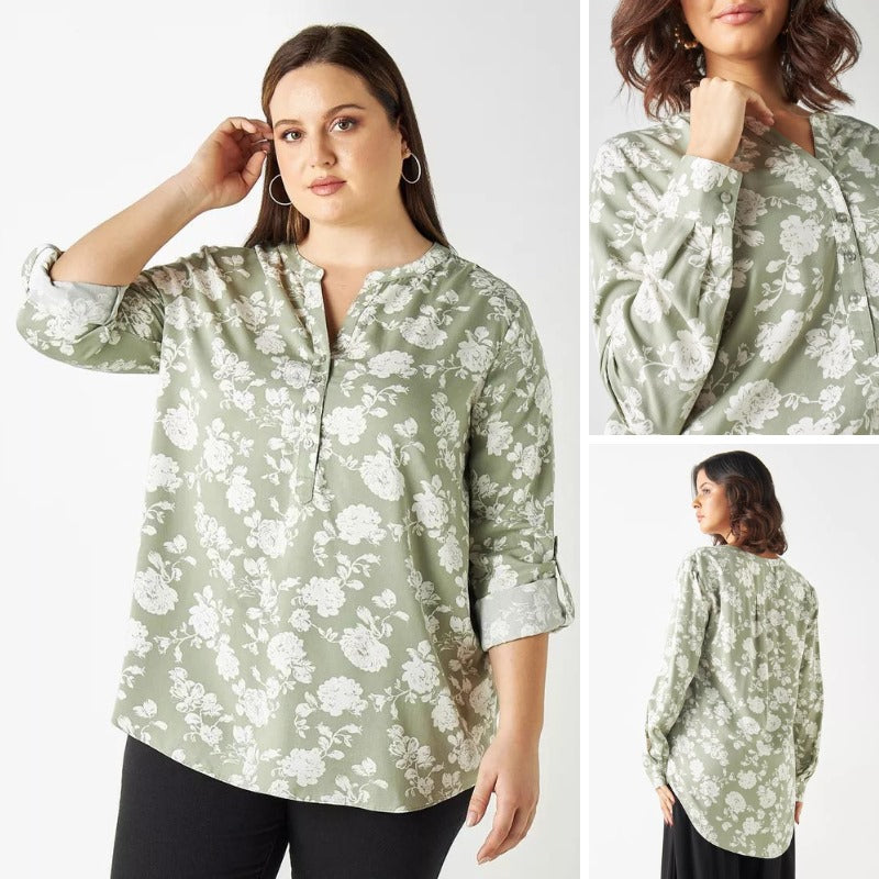 Blouse Wanita Lengan Panjang (SPL33 MANDARIN COLLAR BL)