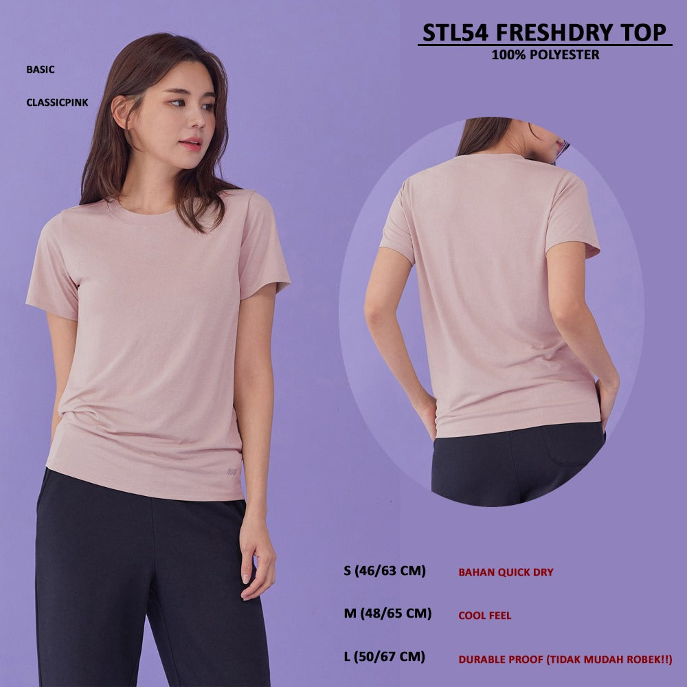 Atasan Kaos Olahraga Wanita Lengan Pendek (STL54 FRESHDRY TOP)