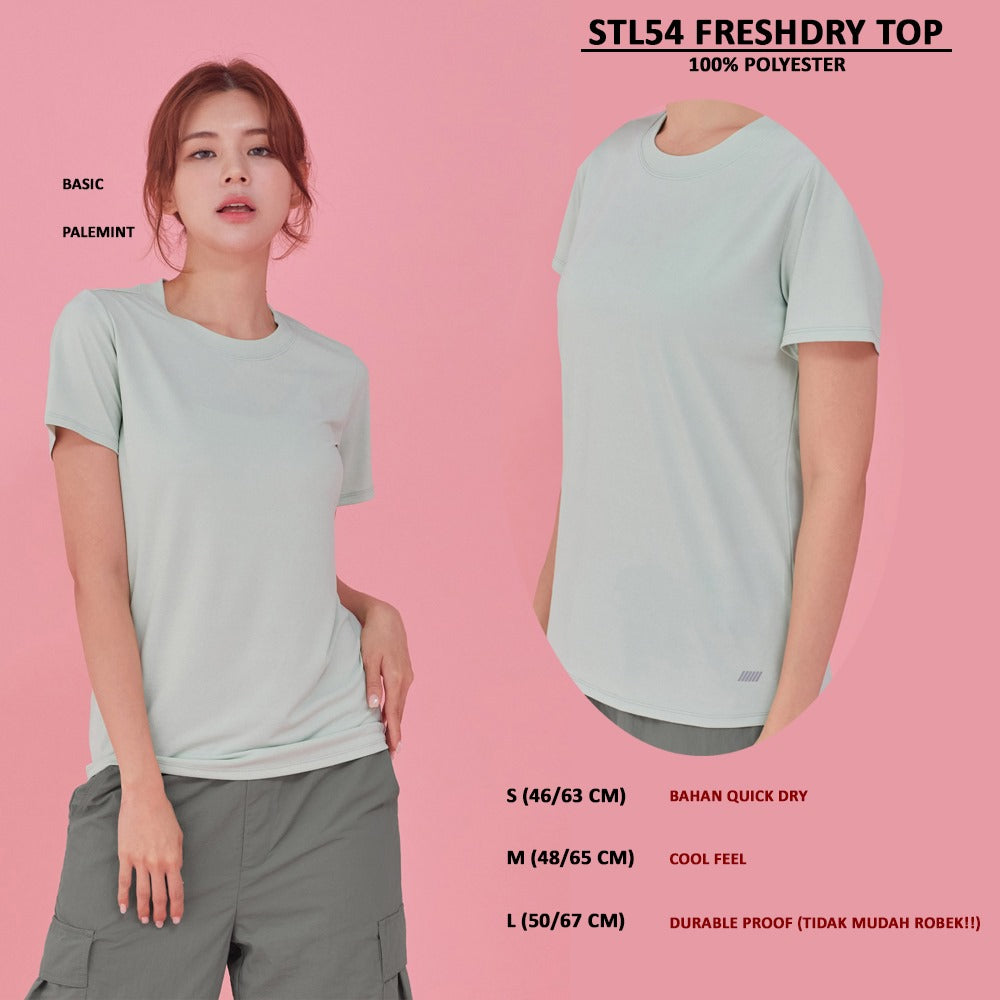 Atasan Kaos Olahraga Wanita Lengan Pendek (STL54 FRESHDRY TOP)