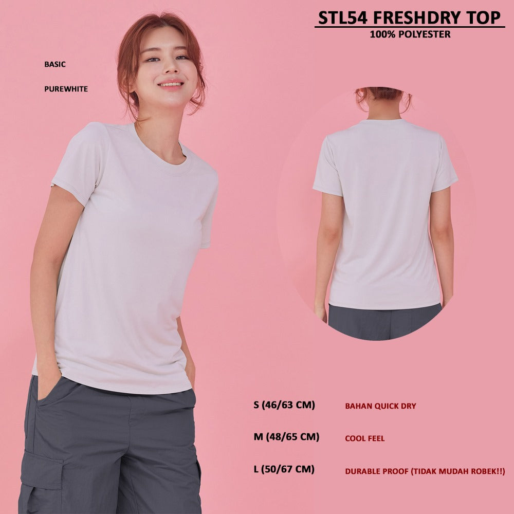 Atasan Kaos Olahraga Wanita Lengan Pendek (STL54 FRESHDRY TOP)