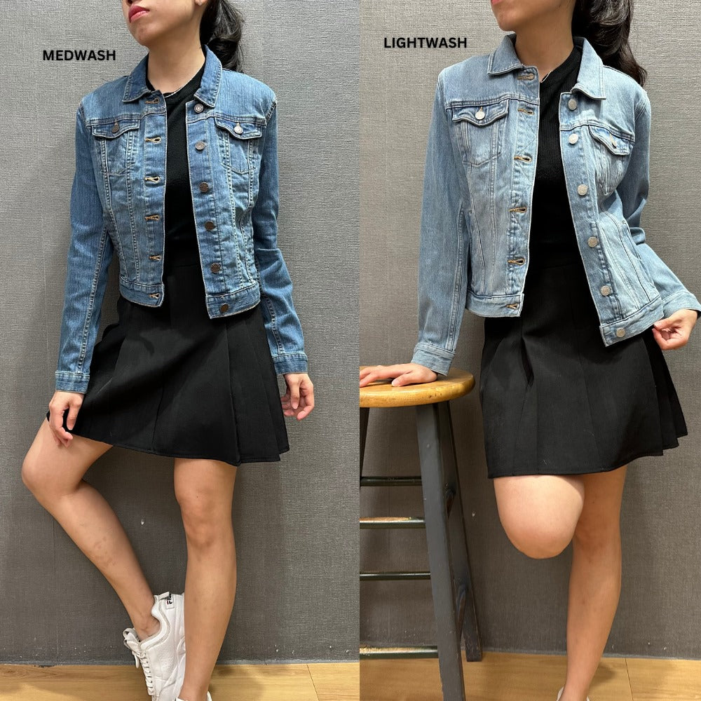 Jaket Denim Wanita Lengan Panjang (BREP89 DENIM JACKET)