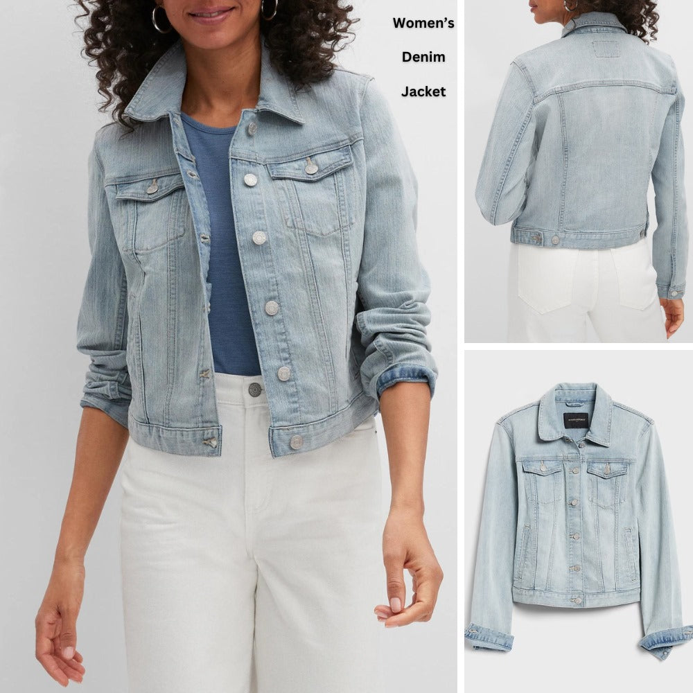 Jaket Denim Wanita Lengan Panjang (BREP89 DENIM JACKET)