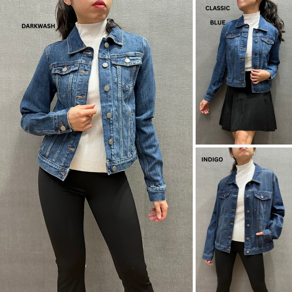 Jaket Denim Wanita Lengan Panjang (BREP89 DENIM JACKET)