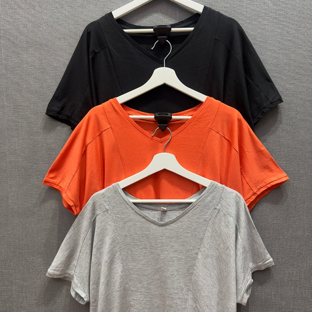 Atasan Kaos Wanita Lengan Pendek (UNQ403 VEE DRAPE TOP)