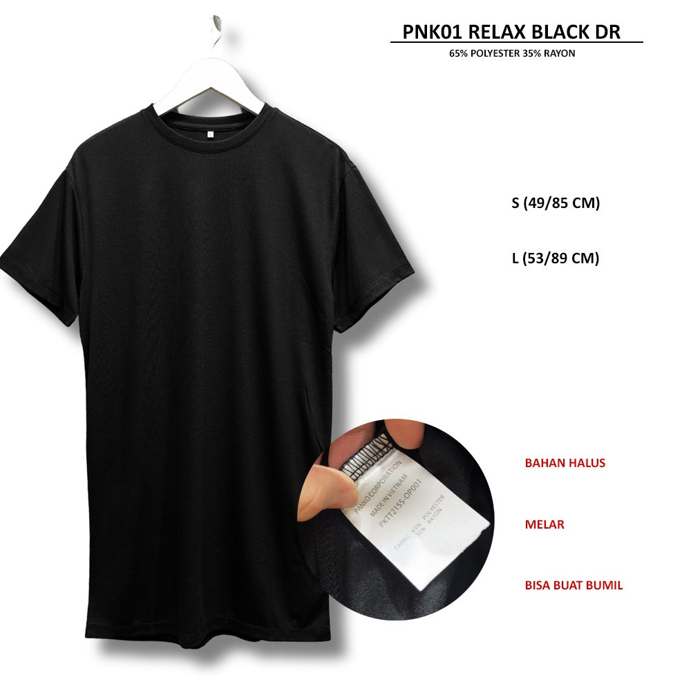 Dress Mini Casual Lengan Pendek (PNK01 RELAX BLACK DR)
