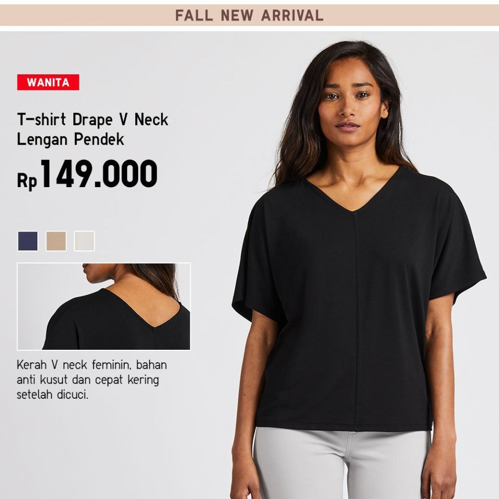 Atasan Kaos Wanita Lengan Pendek (UNQ404 DRAPE SS TEE)