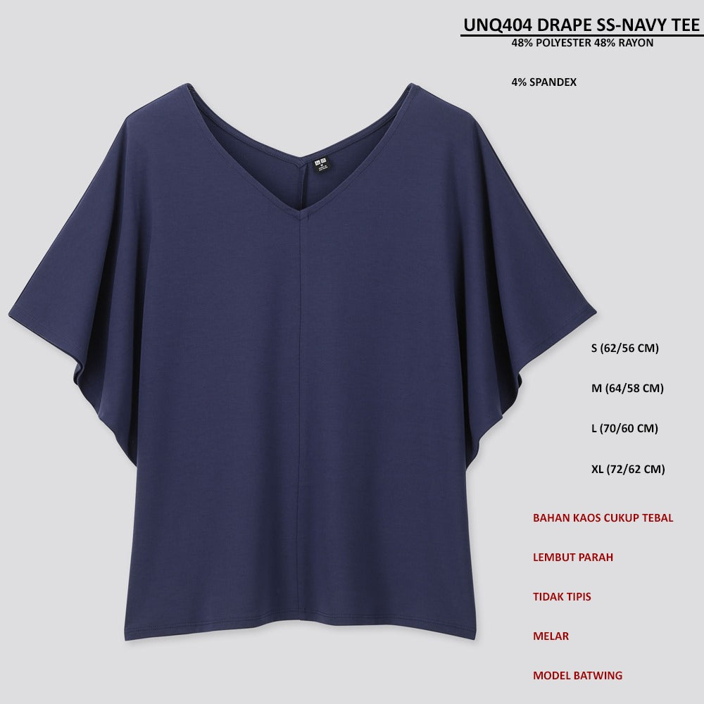 Atasan Kaos Wanita Lengan Pendek (UNQ404 DRAPE SS TEE)