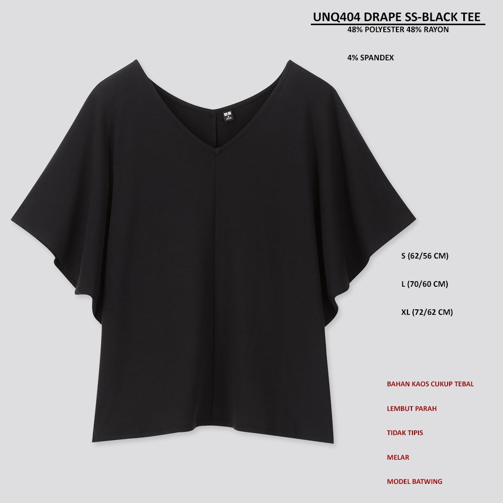 Atasan Kaos Wanita Lengan Pendek (UNQ404 DRAPE SS TEE)