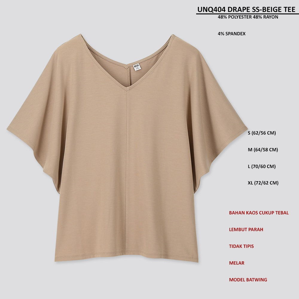 Atasan Kaos Wanita Lengan Pendek (UNQ404 DRAPE SS TEE)