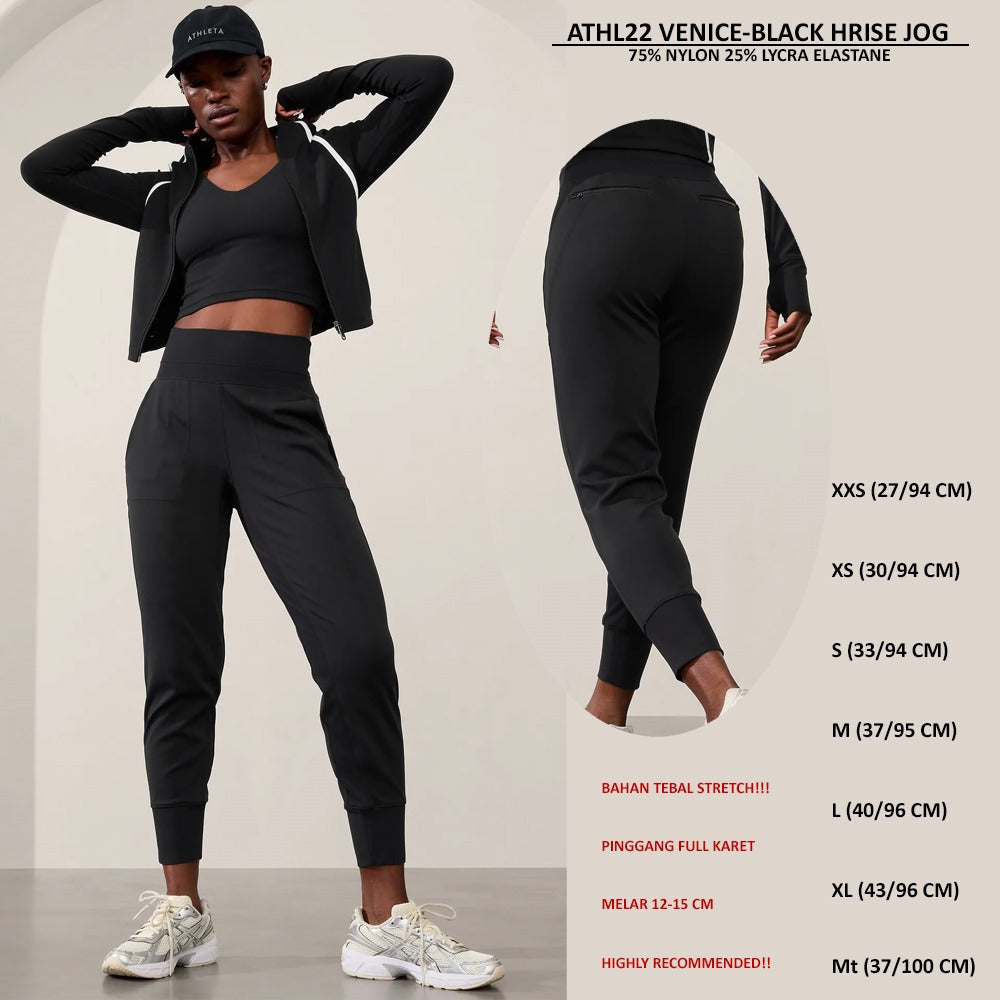 Celana Panjang Jogger Wanita Stretch (ATHL22 VENICE HRISE JOG)