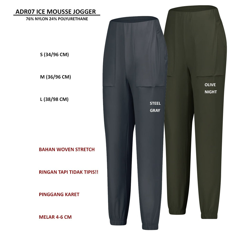 Celana Panjang Jogger Wanita Woven Stretch (ADR07 ICE MOUSSE JOGGER)