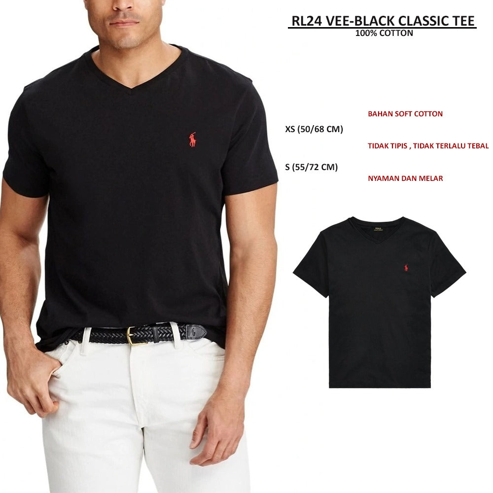 Atasan Kaos Pria Lengan Pendek (RL24 VEE CLASSIC TEE)