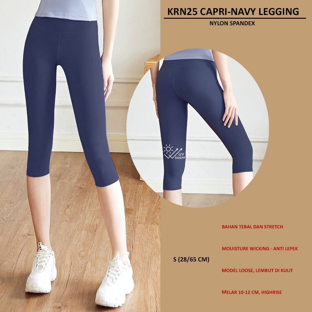 Celana Legging Olagraga Wanita Stretch (KRN25 CAPRI LEGGING)