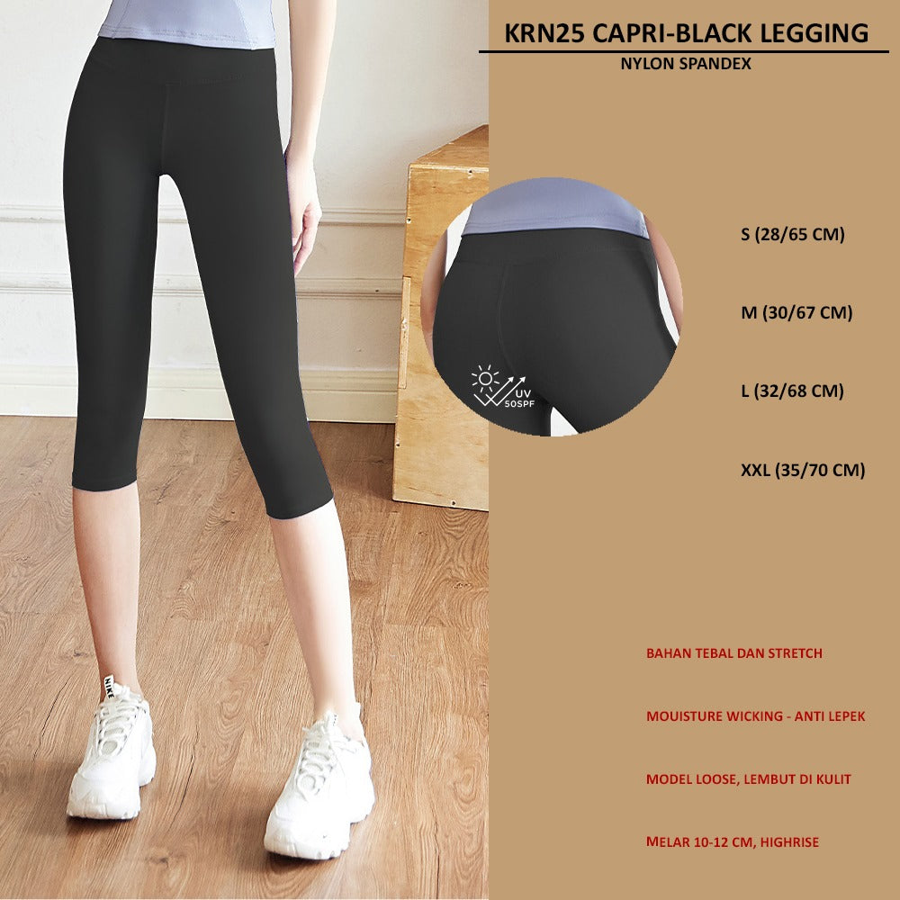 Celana Legging Olagraga Wanita Stretch (KRN25 CAPRI LEGGING)
