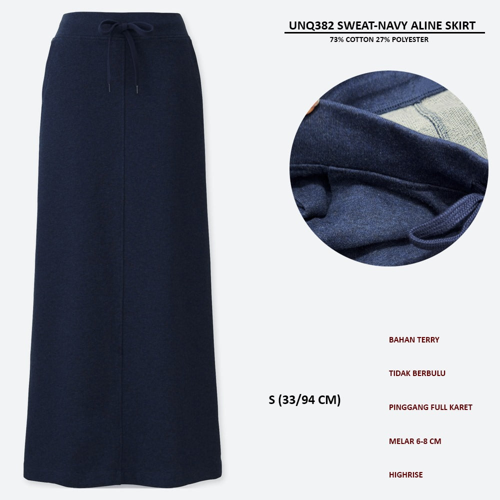 Rok Midi Span Wanita Terry Highrise (UNQ382 SWEET ALINE SKIRT)