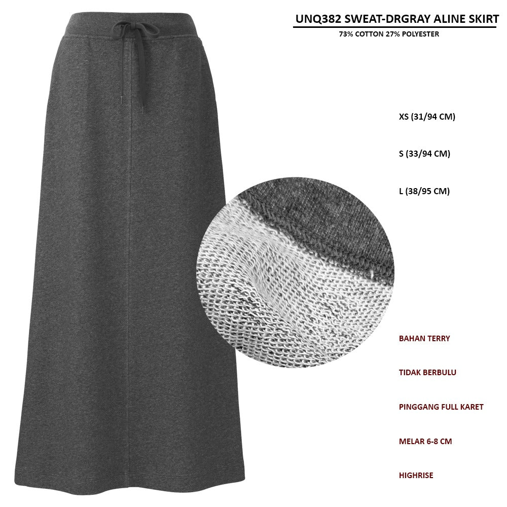 Rok Midi Span Wanita Terry Highrise (UNQ382 SWEET ALINE SKIRT)
