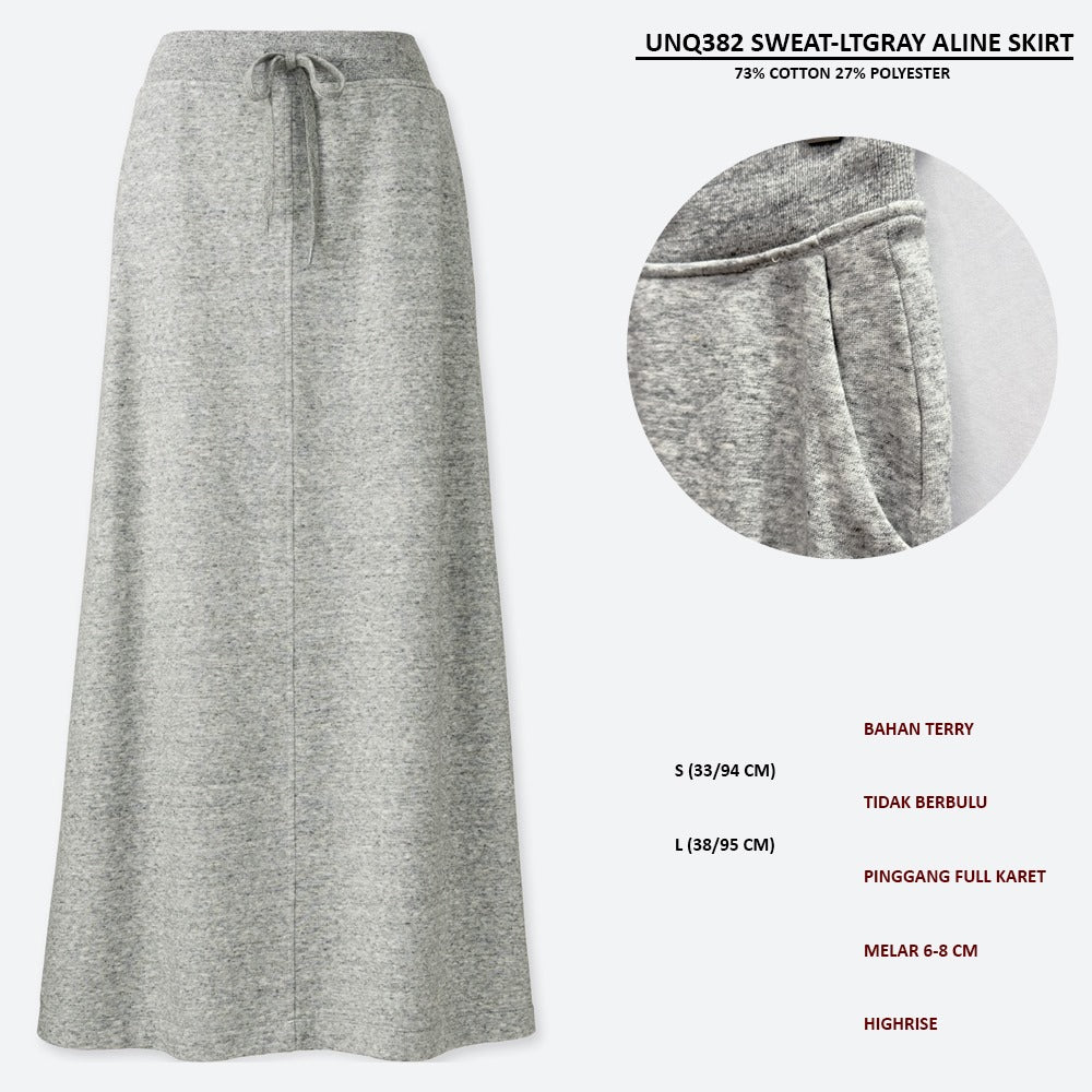 Rok Midi Span Wanita Terry Highrise (UNQ382 SWEET ALINE SKIRT)