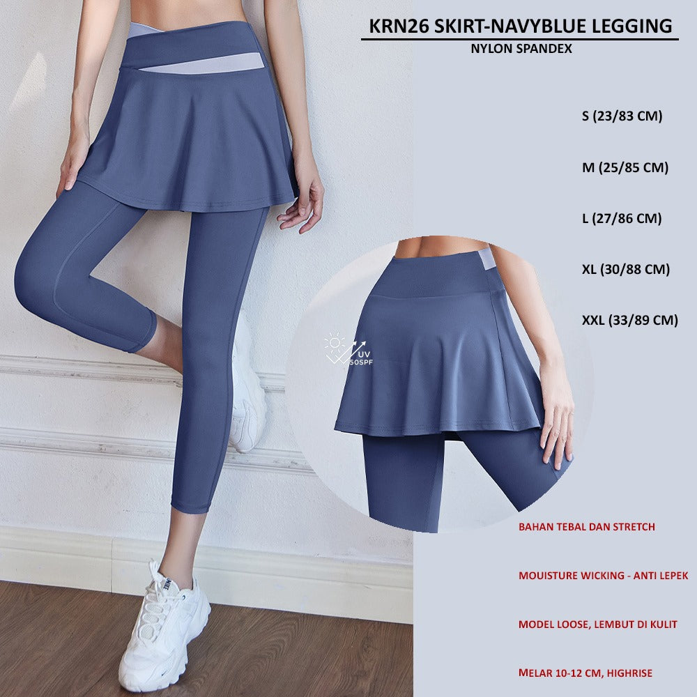 Celana Legging Olahraga Wanita Stretch (KRN26 SKIRT LEGGING)